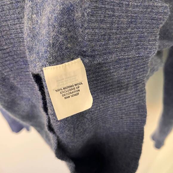 Johnnie-O Merino Wool Sweater Mens Size Medium Blue Quarter Zip Pullover Office - Picture 8 of 10